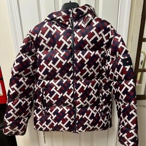 Tommy Hilfiger Men's Puffer Jacket in Red, White, and Blue